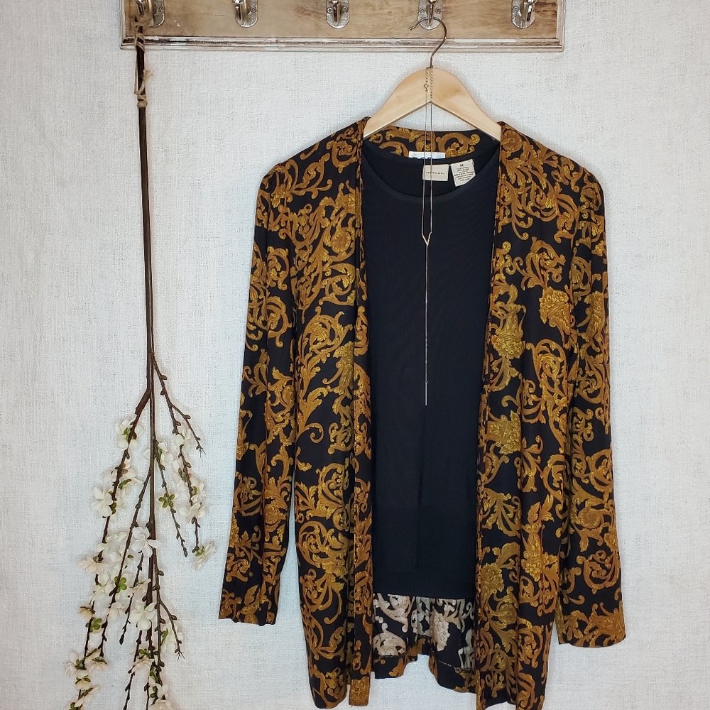 BGB VINTAGE GOLD & BLACK OPEN BLAZER- Size S & M⚜